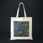 MONET Water Lilies 1916 Tote  Bag<br><div class="desc">French Impressionist painter, Claude Monet painted this Water Lilies --- 1916, originally as an oil on canvas painting from the inspirations of his own backyard in early 20th Century France. Being 76 years of age when he painted this water lily pond creation, Monet's cataracts were progressing and changing his perception...</div>