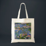 Monet Water Lilies 1916 Tote Bag<br><div class="desc">Monet Water Lilies 1916 tote bag. Oil painting on canvas from 1916. French impressionist Claude Monet remains renowned and beloved for the water lily paintings that he created at his garden pond at Giverny. This specific water lily painting is from 1916 and reveals Monet’s move towards increasing abstraction and more...</div>