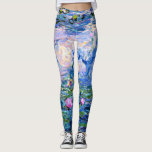 Monet: Water Lilies 1919, famous painting, Leggings<br><div class="desc">Claude Monet: Water Lilies Red (Pink),  1919,  beautiful fine art painting</div>