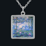 Monet: Water Lilies 1919, famous painting, Sterling Silver Necklace<br><div class="desc">Claude Monet's famous painting,  Water Lilies 1919.</div>