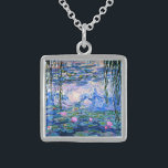 Monet: Water Lilies 1919, famous painting, Sterling Silver Necklace<br><div class="desc">Claude Monet's famous painting,  Water Lilies 1919.</div>