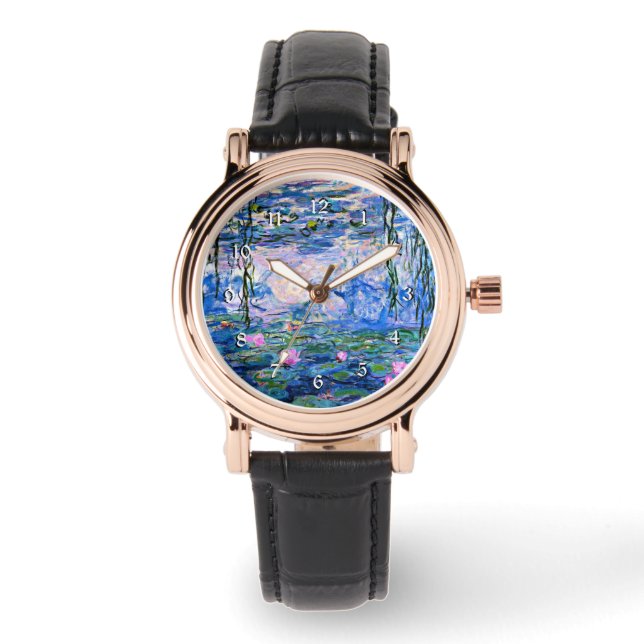 Monet: Water Lilies 1919, famous painting, Watch (Front)