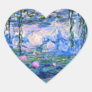 Monet: Water Lilies 1919 Heart Sticker