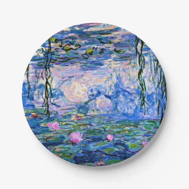 Monet - Water Lilies, 1919 Paper Plate (Front)