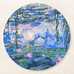 Monet - Water Lilies, 1919, Round Paper Coaster<br><div class="desc">Claude Monet's 1919 painting,  Water LIlies (pink).</div>