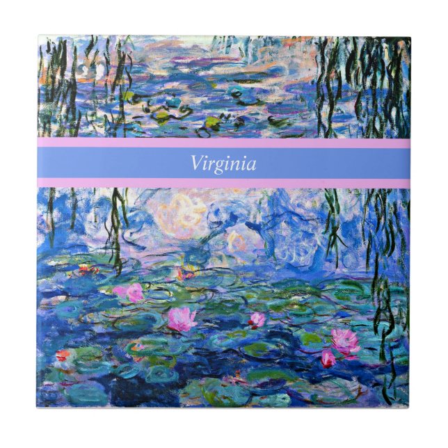 Monet - Water Lilies 1919 template Ceramic Tile (Front)