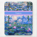 Monet - Water Lilies 1919 template Mouse Pad<br><div class="desc">Claude Monet's famous painting,  Water Lilies,  1919,  template,  ready to personalise. Insert your own name/text in place of Virginia.</div>