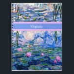 Monet - Water Lilies 1919 template Notebook<br><div class="desc">Claude Monet's famous painting,  Water Lilies,  1919,  template,  ready to personalise. Insert your own name/text in place of Virginia.</div>