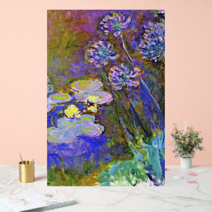 Monet - Water Lilies and Agapanthus Acrylic Sign