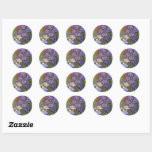 Monet - Water Lilies and Agapanthus Classic Round Sticker<br><div class="desc">Claude Monet's floral painting,  Water Lilies and Agapanthus.</div>