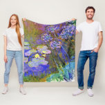 Monet - Water Lilies and Agapanthus Fleece Blanket<br><div class="desc">Claude Monet's famous painting,  Water Lilies and Agapanthus.</div>