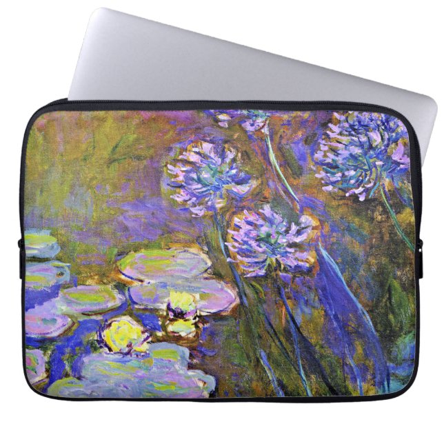 Monet - Water Lilies and Agapanthus Laptop Sleeve (Front)