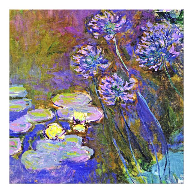 Monet - Water Lilies and Agapanthus Photo Print (Front)
