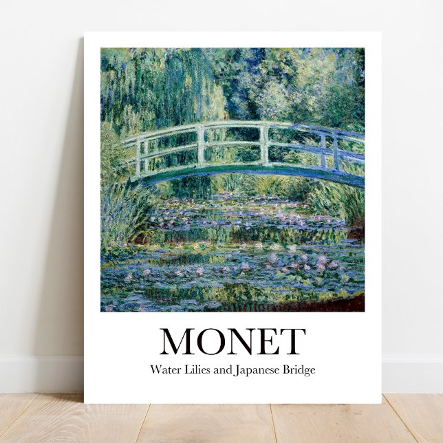 Monet Water Lilies and Japanese Bridge Poster (Monet Water Lilies Poster: Iconic Impressionist garden with Japanese bridge)