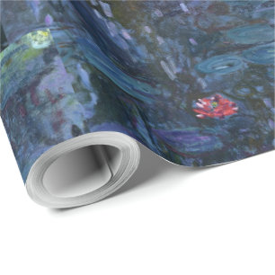 Monet Water Lilies and Reflections of a Willow Wrapping Paper