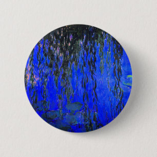 Monet Water Lilies and Weeping Willow Branches 6 Cm Round Badge