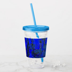 Monet Water Lilies and Weeping Willow Branches Acrylic Tumbler