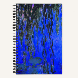 Monet Water Lilies and Weeping Willow Branches Notebook