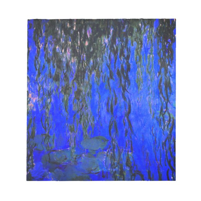 Monet Water Lilies and Weeping Willow Branches Notepad (Front)
