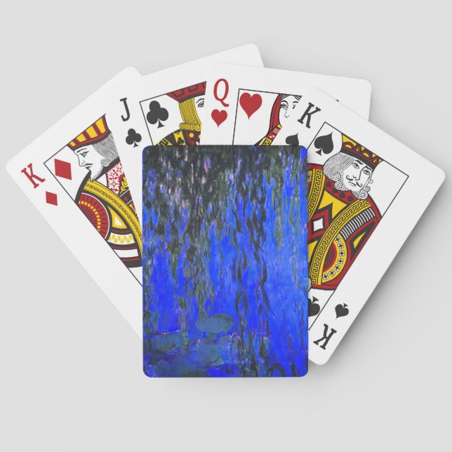 Monet Water Lilies and Weeping Willow Branches Playing Cards (Back)