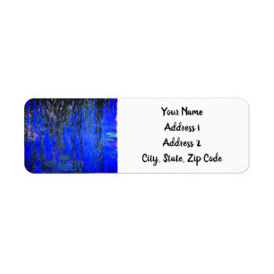 Monet Water Lilies and Weeping Willow Branches Return Address Label