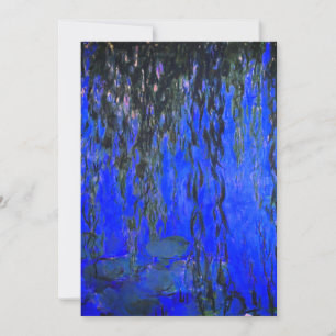 Monet Water Lilies and Weeping Willow Branches Save The Date