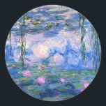 Monet - Water Lilies artwork, 1919 Classic Round Sticker<br><div class="desc">Monet - Water Lilies artwork sticker.</div>