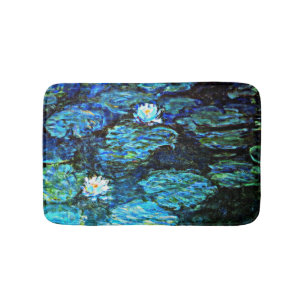 Monet - Water Lilies, Blue Bath Mat