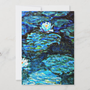 Monet - Water Lilies, Blue Card