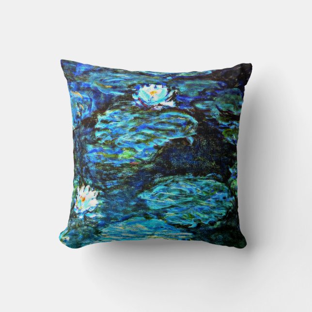 Monet - Water Lilies (blue) Cushion (Front)