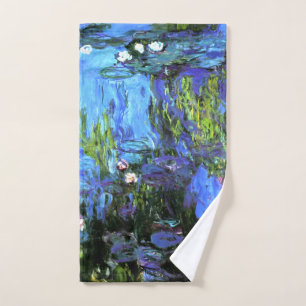 Monet - Water Lilies, Blue Indigo Hand Towel