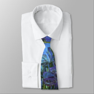 Monet - Water Lilies, Blue Indigo Neck Tie