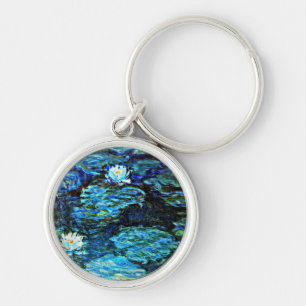Monet - Water Lilies Blue Key Ring