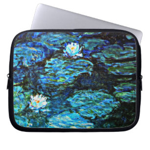 Monet - Water Lilies, Blue, Laptop Sleeve