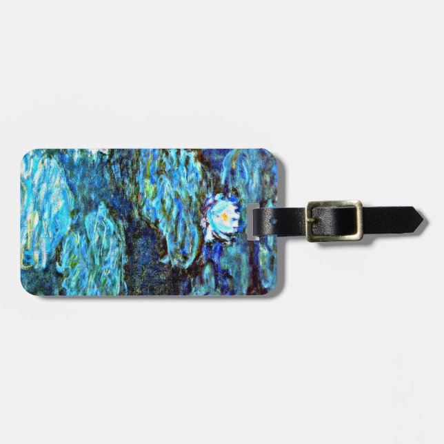 Monet - Water Lilies (Blue) Luggage Tag (Front Horizontal)
