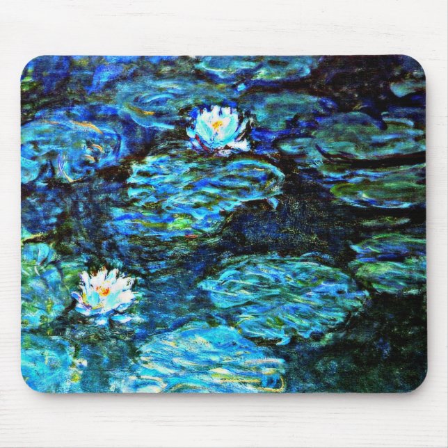 Monet - Water Lilies Blue Mouse Pad (Front)