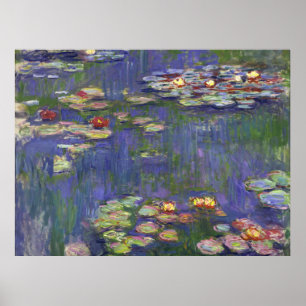 Monet Water Lilies Blue Poster