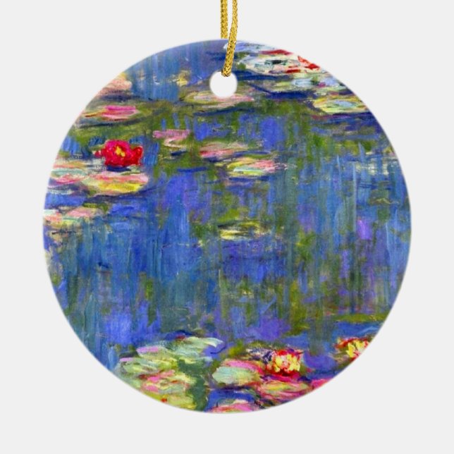 Monet Water Lilies  Ceramic Ornament (Front)