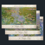 MONET WATER LILIES DECOUPAGE WRAPPING PAPER SHEET<br><div class="desc">One of Claude Monet's most well known and prolific collections. This is a small trio collection of over 200 paintings from his water garden that he called Water Lilies painted in the early 1900s. For decoupage artists note that these designs are also available in tissue paper for those who prefer...</div>