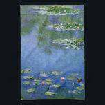 Monet Water Lilies Fine Art (1906) Tea Towel<br><div class="desc">Water Lilies, Claude Monet, 1906. Oil on canvas, 89.9 x 94.1 cm. Art Institute of Chicago. Water Lilies (or Nymphéas) is a series of approximately 250 oil paintings by French Impressionist Claude Monet (1840–1926). The paintings depict Monet's flower garden at Giverny and were the main focus of Monet's artistic production...</div>