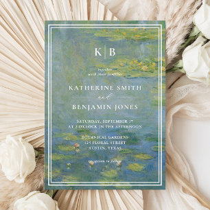 Monet Water Lilies Fine Art Wedding Invitation