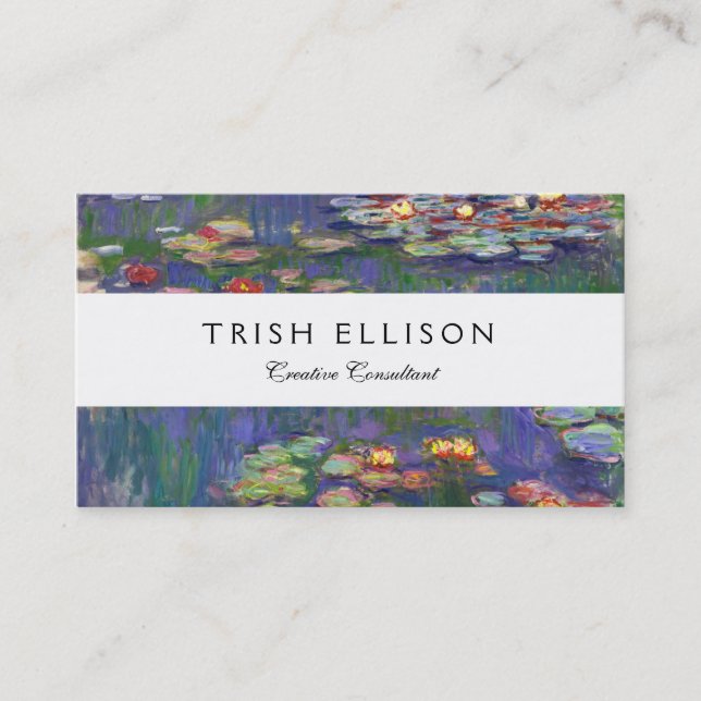 Monet Water Lilies Masterpiece Painting Business Card (Front)