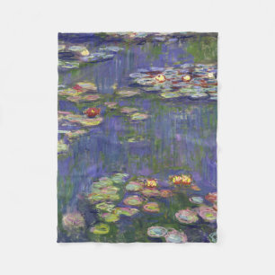 Monet Water Lilies Masterpiece Painting Fleece Blanket