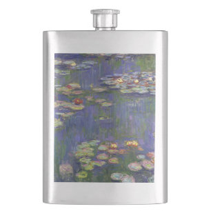 Monet Water Lilies Masterpiece Painting Hip Flask
