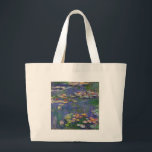 Monet Water Lilies Masterpiece Painting Large Tote Bag<br><div class="desc">Monet Water Lilies - This classic Monet painting was painted by Claude Monet in 1916. It is part of his famous water lilies collection where he paints in his garden in Giverney,  France. A masterpiece painting.</div>