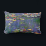 Monet Water Lilies Masterpiece Painting Lumbar Cushion<br><div class="desc">Monet Water Lilies - This classic Monet painting was painted by Claude Monet in 1916. It is part of his famous water lilies collection where he paints in his garden in Giverney,  France. A masterpiece painting.</div>