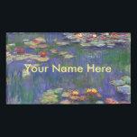 Monet Water Lilies Masterpiece Painting Name Tag<br><div class="desc">Monet Water Lilies - This classic Monet painting was painted by Claude Monet in 1916. It is part of his famous water lilies collection where he paints in his garden in Giverney,  France. A masterpiece painting.</div>