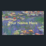 Monet Water Lilies Masterpiece Painting Name Tag<br><div class="desc">Monet Water Lilies - This classic Monet painting was painted by Claude Monet in 1916. It is part of his famous water lilies collection where he paints in his garden in Giverney,  France. A masterpiece painting.</div>