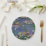 Monet Water Lilies Masterpiece Painting Paper Plate<br><div class="desc">Monet Water Lilies - This classic Monet painting was painted by Claude Monet in 1916. It is part of his famous water lilies collection where he paints in his garden in Giverney,  France. A masterpiece painting.</div>