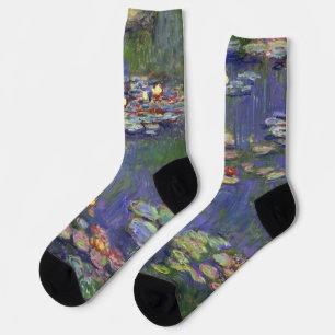 Monet Water Lilies Masterpiece Painting Socks